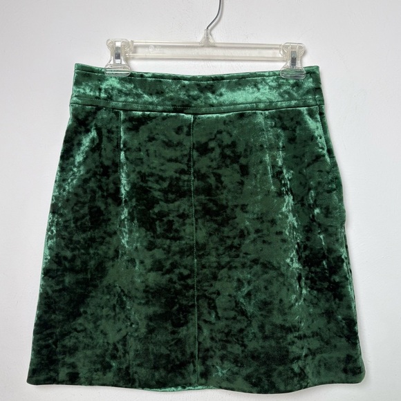 SANDRO Emerald Green Velvet Mini Skirt 3 (US 8) - Picture 2 of 15